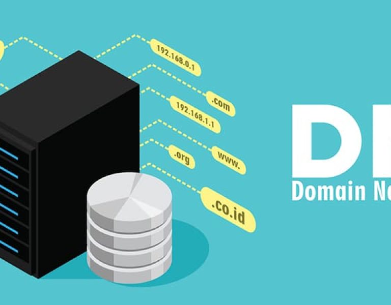 DNS Domain Name System Server vector illustration
